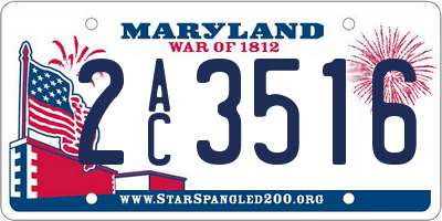MD license plate 2AC3516
