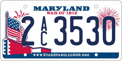MD license plate 2AC3530