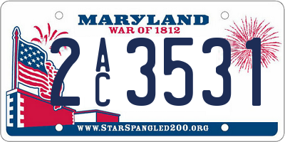 MD license plate 2AC3531