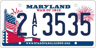 MD license plate 2AC3535