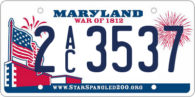 MD license plate 2AC3537