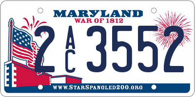 MD license plate 2AC3552