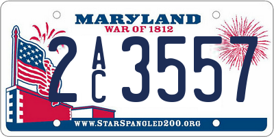 MD license plate 2AC3557