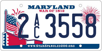 MD license plate 2AC3558
