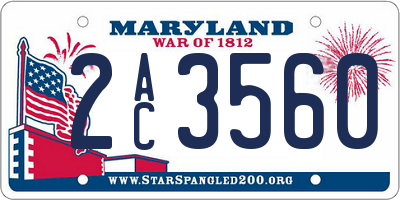 MD license plate 2AC3560