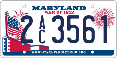 MD license plate 2AC3561
