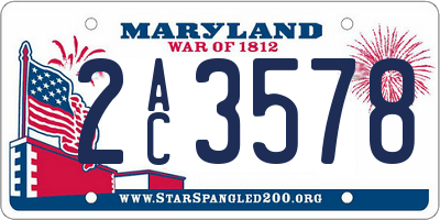 MD license plate 2AC3578