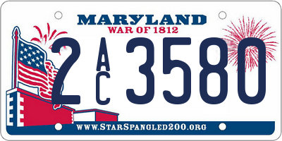 MD license plate 2AC3580