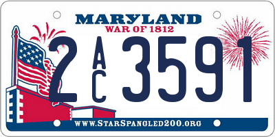 MD license plate 2AC3591