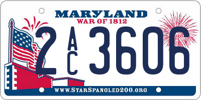 MD license plate 2AC3606