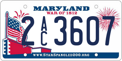 MD license plate 2AC3607