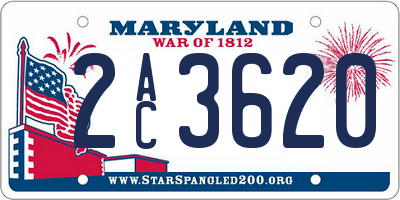 MD license plate 2AC3620