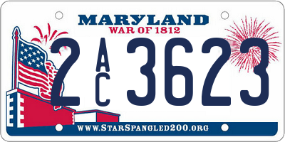 MD license plate 2AC3623