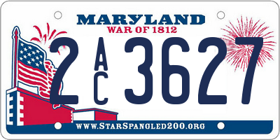 MD license plate 2AC3627