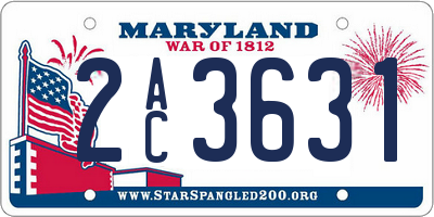 MD license plate 2AC3631