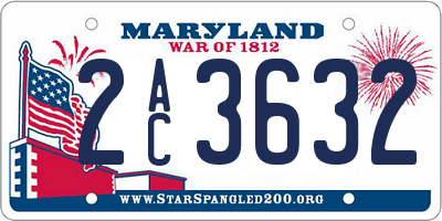 MD license plate 2AC3632
