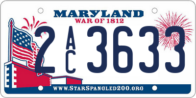 MD license plate 2AC3633