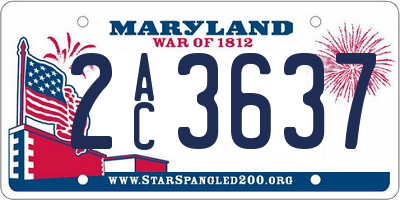 MD license plate 2AC3637
