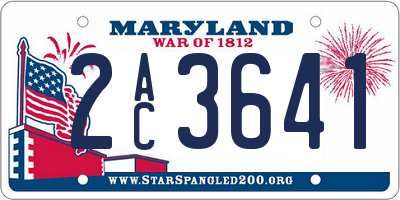 MD license plate 2AC3641