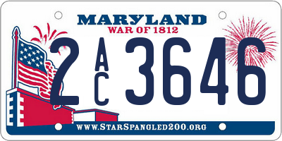 MD license plate 2AC3646