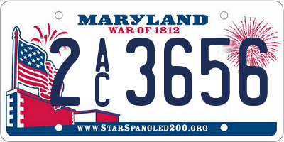 MD license plate 2AC3656