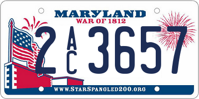 MD license plate 2AC3657