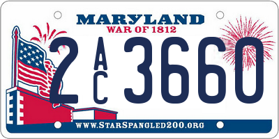 MD license plate 2AC3660