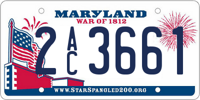 MD license plate 2AC3661