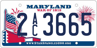 MD license plate 2AC3665