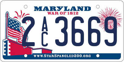 MD license plate 2AC3669