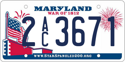 MD license plate 2AC3671