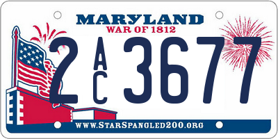 MD license plate 2AC3677