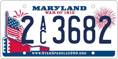 MD license plate 2AC3682