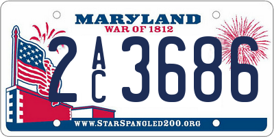MD license plate 2AC3686