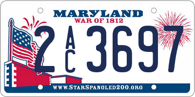 MD license plate 2AC3697