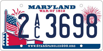 MD license plate 2AC3698