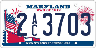 MD license plate 2AC3703