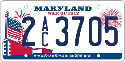 MD license plate 2AC3705