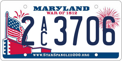 MD license plate 2AC3706