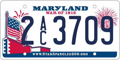 MD license plate 2AC3709