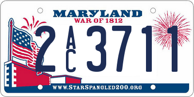 MD license plate 2AC3711