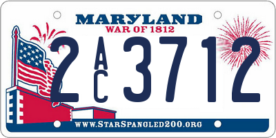 MD license plate 2AC3712