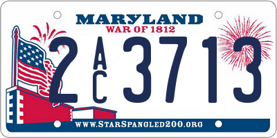 MD license plate 2AC3713