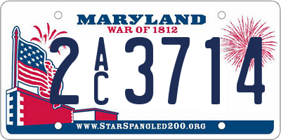 MD license plate 2AC3714