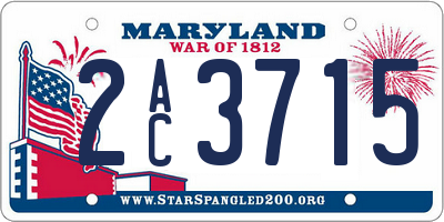 MD license plate 2AC3715