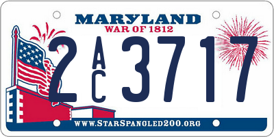 MD license plate 2AC3717