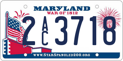 MD license plate 2AC3718