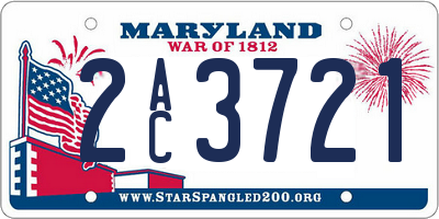 MD license plate 2AC3721