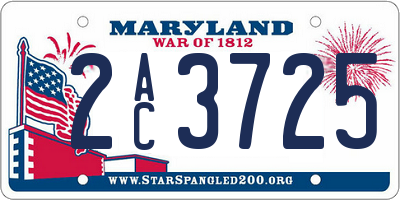 MD license plate 2AC3725