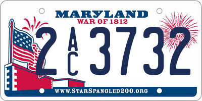 MD license plate 2AC3732